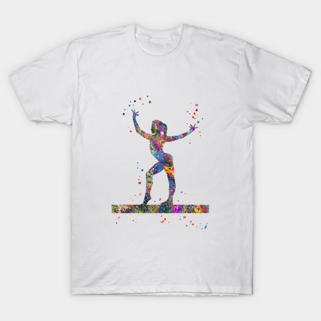 Gymnastics balance beam T-Shirt by RosaliArt